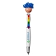 aerial view a rainbow moptoppers multicultural screen cleaner with stylus pen, image 1 of 6