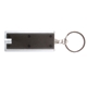 aerial view a black rectangle shaped white led light key chain, image 1 of 2