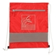 aerial view a red sparks recycled drawstring bag, image 1 of 5