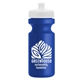 a white lid & royal blue bottle the eco - cyclist 22 oz circular bike bottles with push pull lids