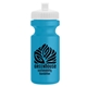 a white lid & cyan bottle the eco - cyclist 22 oz circular bike bottles with push pull lids