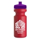 a violet lid & red bottle the eco - cyclist 22 oz circular bike bottles with push pull lids
