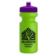a violet lid & lime green bottle the eco - cyclist 22 oz circular bike bottles with push pull lids