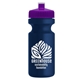 a violet lid & navy blue bottle the eco - cyclist 22 oz circular bike bottles with push pull lids