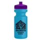 a violet lid & cyan bottle the eco - cyclist 22 oz circular bike bottles with push pull lids