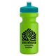 a teal lid & lime green bottle the eco - cyclist 22 oz circular bike bottles with push pull lids