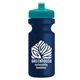 a teal lid & navy blue bottle the eco - cyclist 22 oz circular bike bottles with push pull lids