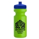a royal blue lid & lime green bottle the eco - cyclist 22 oz circular bike bottles with push pull lids