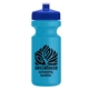 a royal blue lid & cyan bottle the eco - cyclist 22 oz circular bike bottles with push pull lids
