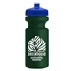 a royal blue lid & dark green bottle the eco - cyclist 22 oz circular bike bottles with push pull lids
