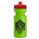 a red lid & lime green bottle the eco - cyclist 22 oz circular bike bottles with push pull lids