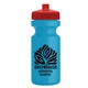 a red lid & cyan bottle the eco - cyclist 22 oz circular bike bottles with push pull lids