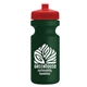 a red lid & dark green bottle the eco - cyclist 22 oz circular bike bottles with push pull lids