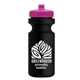 a pink lid & black bottle the eco - cyclist 22 oz circular bike bottles with push pull lids