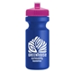 a pink lid & navy blue bottle the eco - cyclist 22 oz circular bike bottles with push pull lids