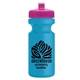 a pink lid & cyan bottle the eco - cyclist 22 oz circular bike bottles with push pull lids