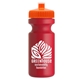 a orange lid & red bottle the eco - cyclist 22 oz circular bike bottles with push pull lids