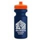 a orange lid & navy blue bottle the eco - cyclist 22 oz circular bike bottles with push pull lids