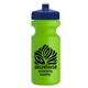 a navy blue lid & lime green bottle the eco - cyclist 22 oz circular bike bottles with push pull lids