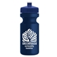 a navy blue lid & navy blue bottle the eco - cyclist 22 oz circular bike bottles with push pull lids