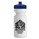 a navy blue lid & white bottle the eco - cyclist 22 oz circular bike bottles with push pull lids