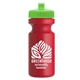 a lime green lid & red bottle the eco - cyclist 22 oz circular bike bottles with push pull lids