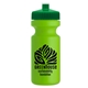 a green lid & lime green bottle the eco - cyclist 22 oz circular bike bottles with push pull lids