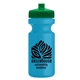 a green lid & cyan bottle the eco - cyclist 22 oz circular bike bottles with push pull lids