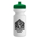 a green lid & white bottle the eco - cyclist 22 oz circular bike bottles with push pull lids
