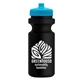 a cyan lid & black bottle the eco - cyclist 22 oz circular bike bottles with push pull lids