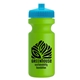 a cyan lid & lime green bottle the eco - cyclist 22 oz circular bike bottles with push pull lids