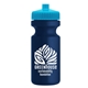 a cyan lid & navy blue bottle the eco - cyclist 22 oz circular bike bottles with push pull lids