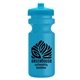 a cyan lid & cyan bottle the eco - cyclist 22 oz circular bike bottles with push pull lids