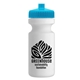 a cyan lid & white bottle the eco - cyclist 22 oz circular bike bottles with push pull lids