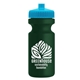 a cyan lid & dark green bottle the eco - cyclist 22 oz circular bike bottles with push pull lids