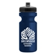 a black lid & navy blue bottle the eco - cyclist 22 oz circular bike bottles with push pull lids