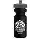 a gray lid & black bottle the eco - cyclist 22 oz circular bike bottles with push pull lids