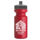 a gray lid & red bottle the eco - cyclist 22 oz circular bike bottles with push pull lids