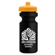 a marigold lid & black bottle the eco - cyclist 22 oz circular bike bottles with push pull lids