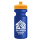 a marigold lid & royal blue bottle the eco - cyclist 22 oz circular bike bottles with push pull lids
