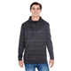 aerial view a granite stripe j america adult odyssey striped poly fleece pullover hood, image 1 of 3