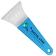 a clear blade & cyan handle 7 ice scraper with digital imprint
