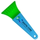 a transparent green blade & cyan handle 7 ice scraper with digital imprint