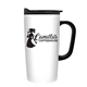 a white tumbler & smoke lid the general - 18 oz stainless steel straight wall tumbler with polypropylene liner and handle