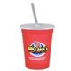 a transparent red cup & frost lid & frost straw 16 oz stadium tumbler cup with lid straw - digital