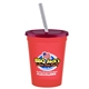 a transparent red cup & translucent red lid & frost straw 16 oz stadium tumbler cup with lid straw - digital