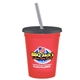 a transparent red cup & transparent smoke lid & frost straw 16 oz stadium tumbler cup with lid straw - digital