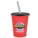 a transparent red cup & black lid & frost straw 16 oz stadium tumbler cup with lid straw - digital
