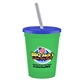 a transparent green cup & translucent blue lid & frost straw 16 oz stadium tumbler cup with lid straw - digital
