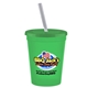 a transparent green cup & translucent green lid & frost straw 16 oz stadium tumbler cup with lid straw - digital